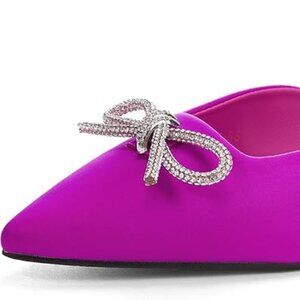 Womens Bow Kitten Heels for Women Heeled Sandal Mules